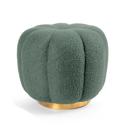 POUF TEDDY CONTENITORE CON BASE ORO 45X45X43 CM COLORE VERDE CHIARO