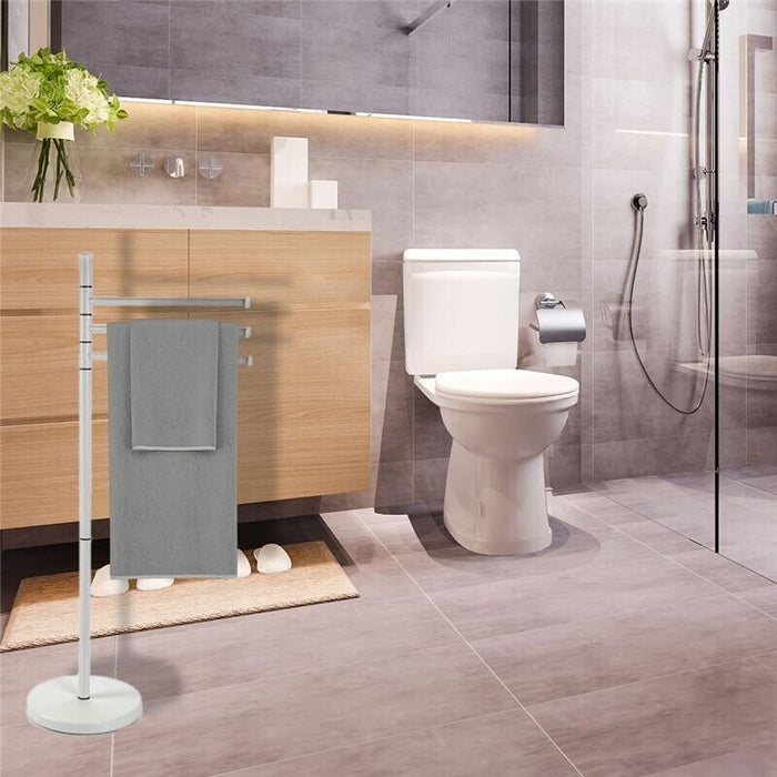 MAURY'S PIANTANA CROMO PORTASCIUGAMANI CON STRUTTURA BIANCA 20X83 CM