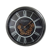 OROLOGIO TONDO DA PARETE INGRANAGGIO CLASSIC 58,5X58,5X5,5 CM NERO E ORO