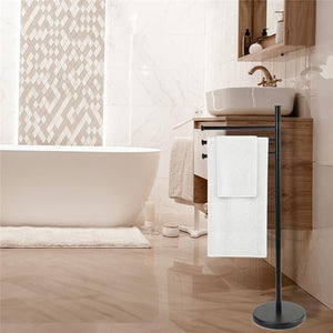 MAURY'S PIANTANA NERA PORTASCIUGAMANI CON STRUTTURA IN ACCIAIO 20X83 CM