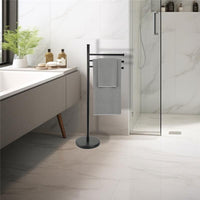 MAURY'S PIANTANA NERA PORTASCIUGAMANI CON STRUTTURA IN ACCIAIO 20X83 CM