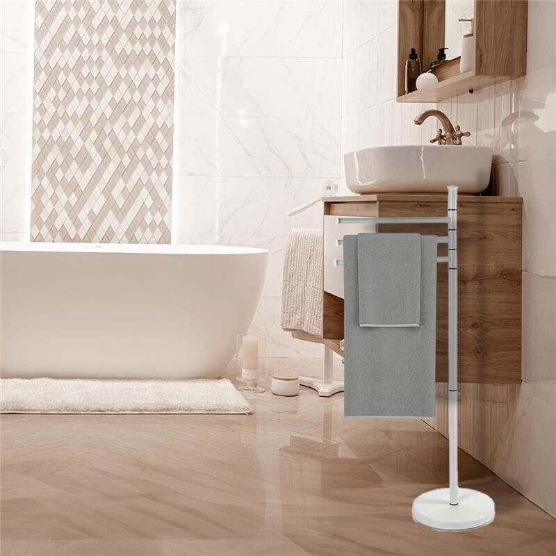 MAURY'S PIANTANA CROMO PORTASCIUGAMANI CON STRUTTURA BIANCA 20X83 CM