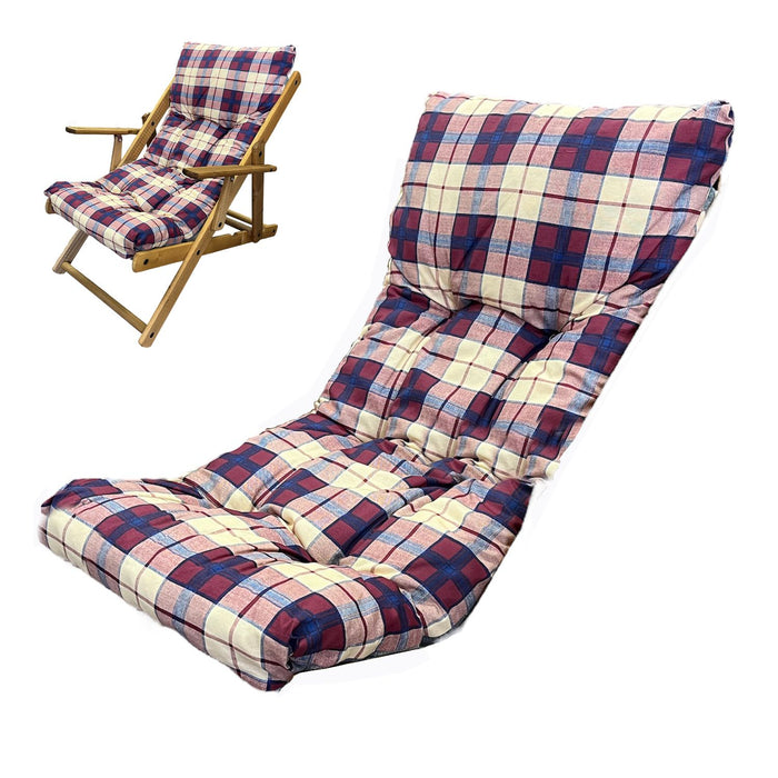 Marvin Cuscino Per Poltrona Sedia Sdraio Relax Giardino Esterno Tessuto In Legno Imbottito Reclinabile Pieghevo Bordeaux