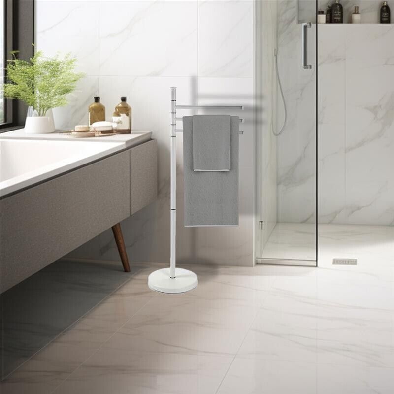 MAURY'S PIANTANA CROMO PORTASCIUGAMANI CON STRUTTURA BIANCA 20X83 CM