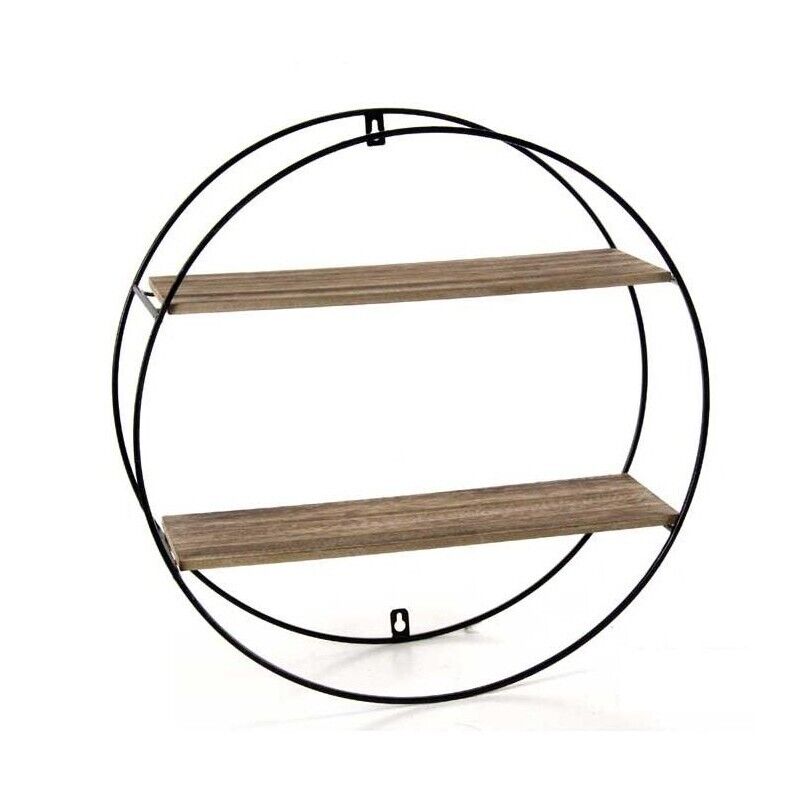 MAURY'S INDUSTRIAL BACHECA DA PARETE IN METALLO CON 2 MENSOLE IN LEGNO 47X15 CM