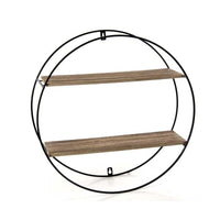 MAURY'S INDUSTRIAL BACHECA DA PARETE IN METALLO CON 2 MENSOLE IN LEGNO 47X15 CM