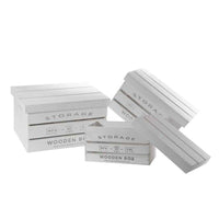 SET 3 CASSETTE IN LEGNO BIANCO CON COPERCHIO IN MISURE DIFFERENTI