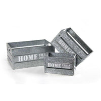 MAURY'S SET 3 CASSETTE PHOENIX IN METALLO GRIGIO CHIARO DIFFERENTI DIMENSIONI