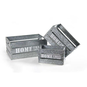 MAURY'S SET 3 CASSETTE PHOENIX IN METALLO GRIGIO CHIARO DIFFERENTI DIMENSIONI