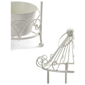 PORTA PIANTA BIANCO IN METALLO CON TETTINO ESTETICO CON 28X28X58 CM