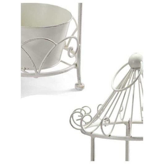 PORTA PIANTA BIANCO IN METALLO CON TETTINO ESTETICO CON 28X28X58 CM