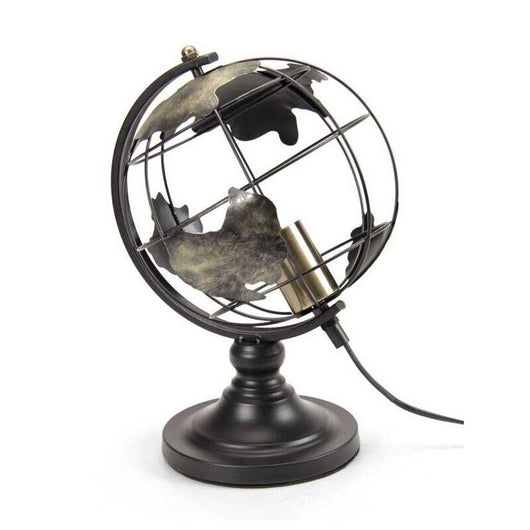 MAURY'S LAMPADA MAPPAMONDO CON STRUTTURA IN METALLO 24X24X35 CM COLORE NERO