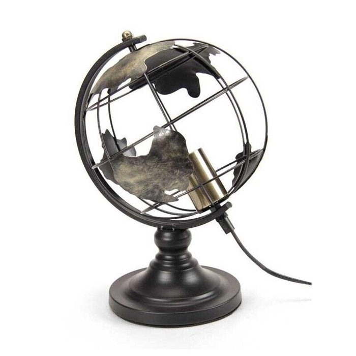 MAURY'S LAMPADA MAPPAMONDO CON STRUTTURA IN METALLO 24X24X35 CM COLORE NERO