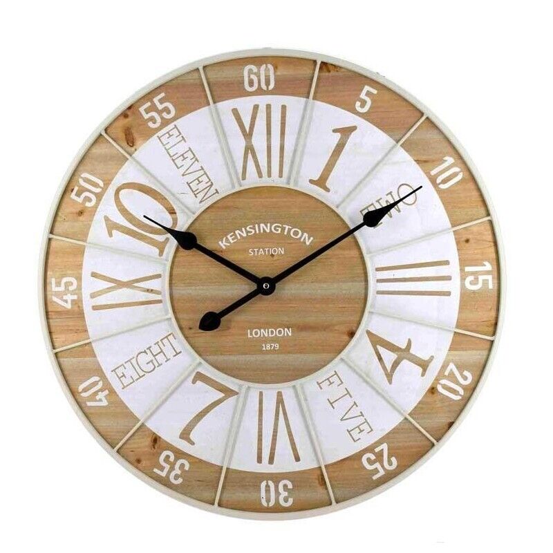 OROLOGIO DA PARETE NUMERI FANTASIA STRUTTURA IN METALLO 60X5 CM LEGNO