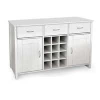 MOBILE IN LEGNO CON 3 CASSETTI E 2 SPORTELLI 124X40X80 CM COLORE BIANCO LEGNO