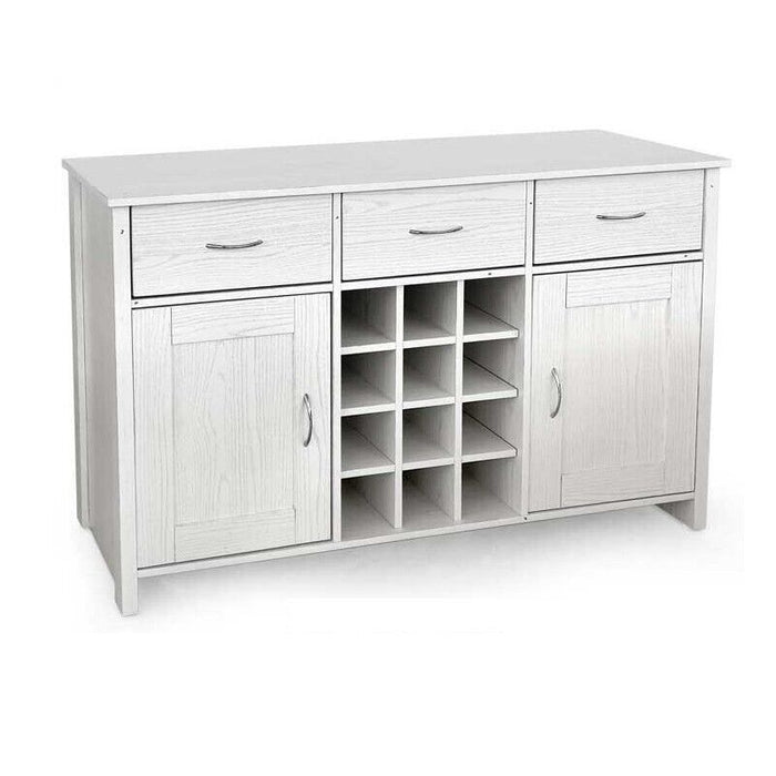 MOBILE IN LEGNO CON 3 CASSETTI E 2 SPORTELLI 124X40X80 CM COLORE BIANCO LEGNO