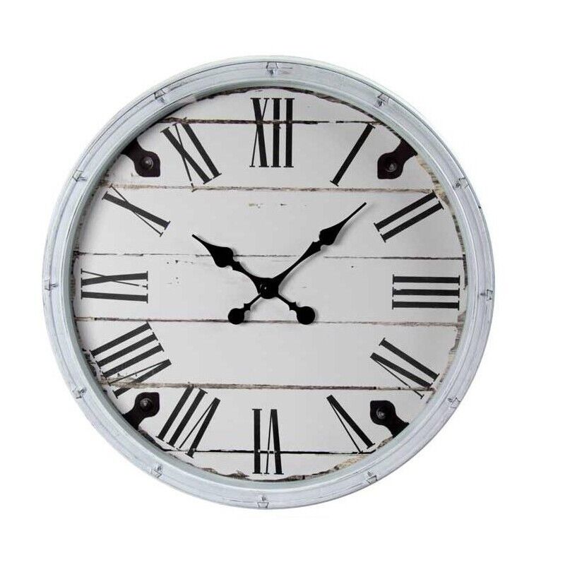 OROLOGIO DA PARETE CON CORNICE IN PLASTICA E NUMERI ROMANI 50X50X5 CM BIANCO