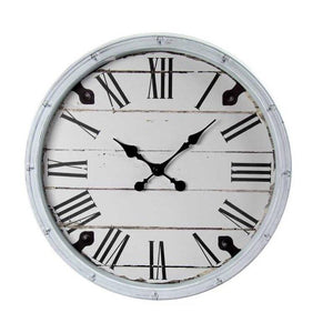 OROLOGIO DA PARETE CON CORNICE IN PLASTICA E NUMERI ROMANI 50X50X5 CM BIANCO