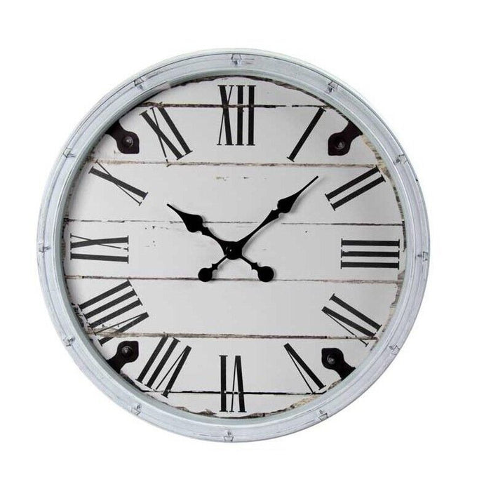 OROLOGIO DA PARETE CON CORNICE IN PLASTICA E NUMERI ROMANI 50X50X5 CM BIANCO