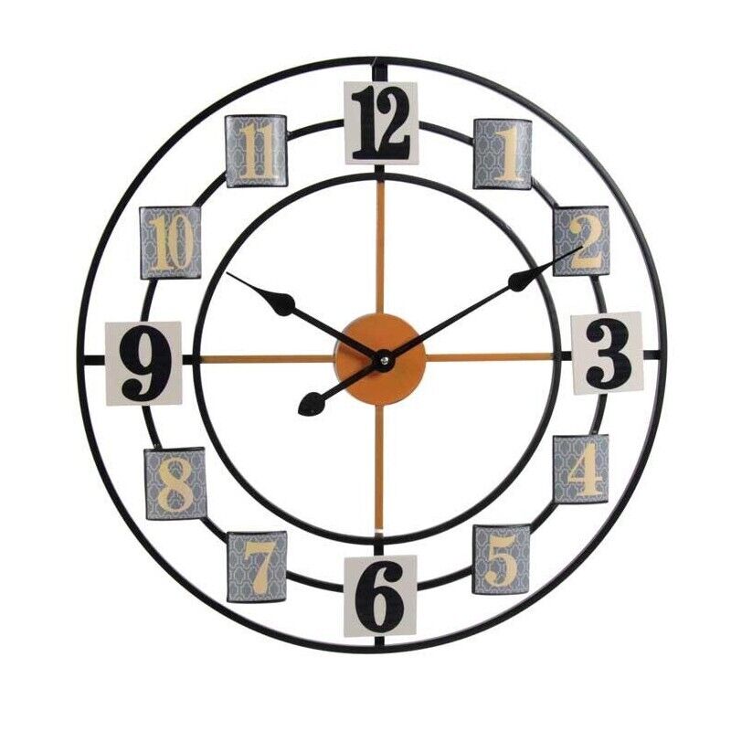 OROLOGIO DA PARETE IN METALO STILE FANTASIA 60X2 CM CON NUMERI GRANDI