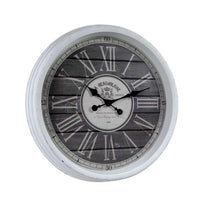 OROLOGIO DA PARETE STILE SHABBY CON NUMERI ROMANI 61X8 CM BIANCO E NERO