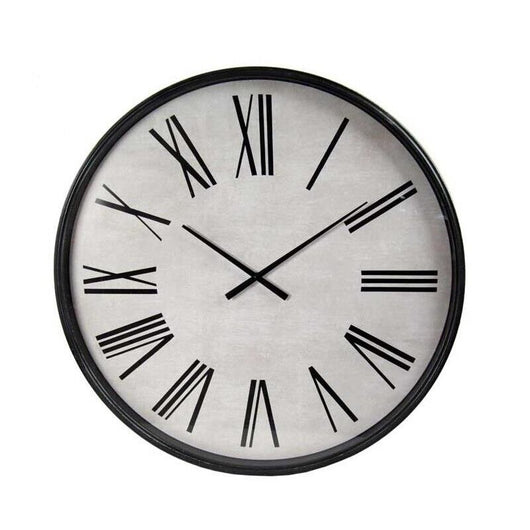 OROLOGIO DA PARETE MINIML CON NUMERI ROMANI IN VETRO 76X6 CM BIANCO E NERO