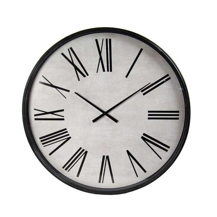 OROLOGIO DA PARETE MINIML CON NUMERI ROMANI IN VETRO 76X6 CM BIANCO E NERO