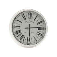 OROLOGIO MAXI DA PARETE IN METALLO E VETRO CON NUMERI ROMANI 76X12 CM BIANCO