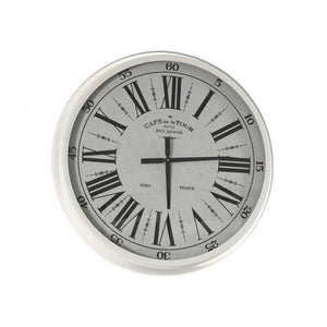 OROLOGIO MAXI DA PARETE IN METALLO E VETRO CON NUMERI ROMANI 76X12 CM BIANCO