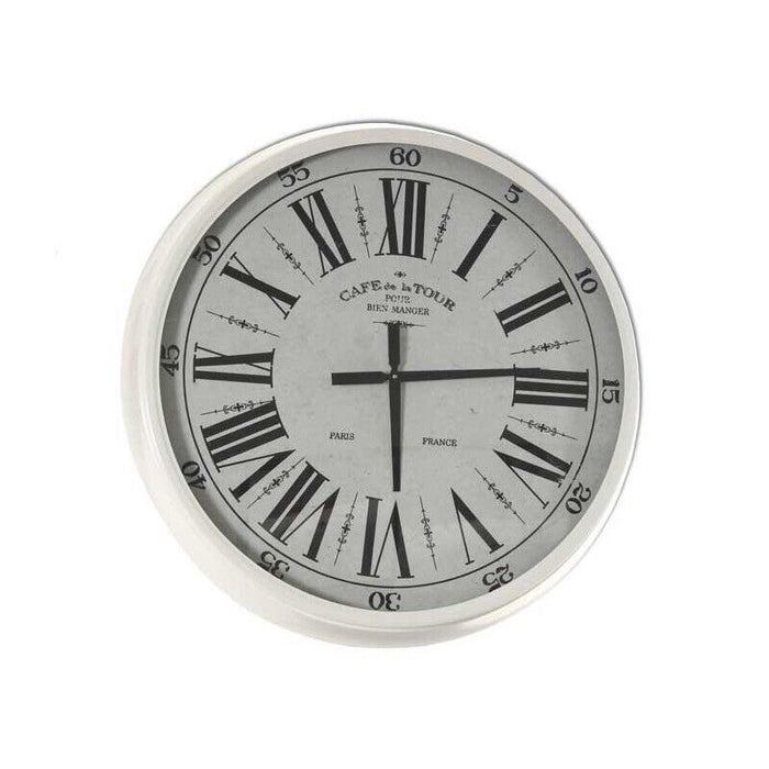 OROLOGIO MAXI DA PARETE IN METALLO E VETRO CON NUMERI ROMANI 76X12 CM BIANCO