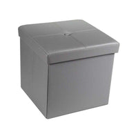 POUF CONTENITORE IMBOTTITO QUADRATO 40X40 CM COLORE GRIGIO