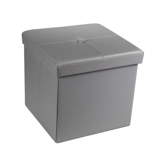 POUF CONTENITORE IMBOTTITO QUADRATO 40X40 CM COLORE GRIGIO