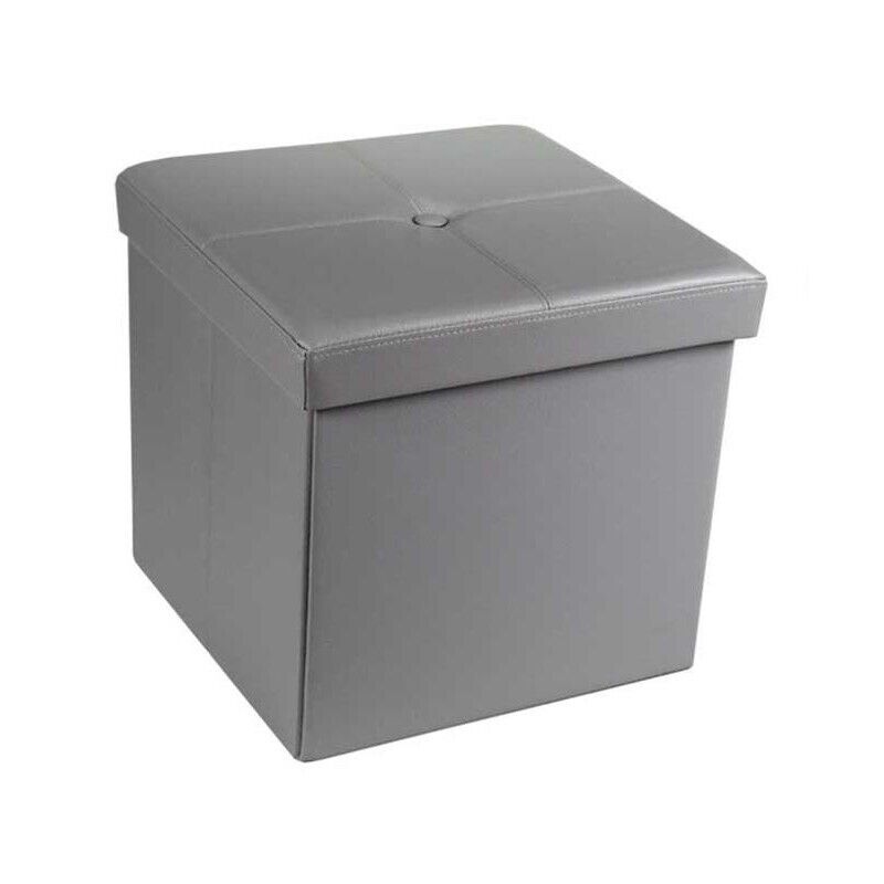 POUF CONTENITORE IMBOTTITO QUADRATO 40X40 CM COLORE GRIGIO