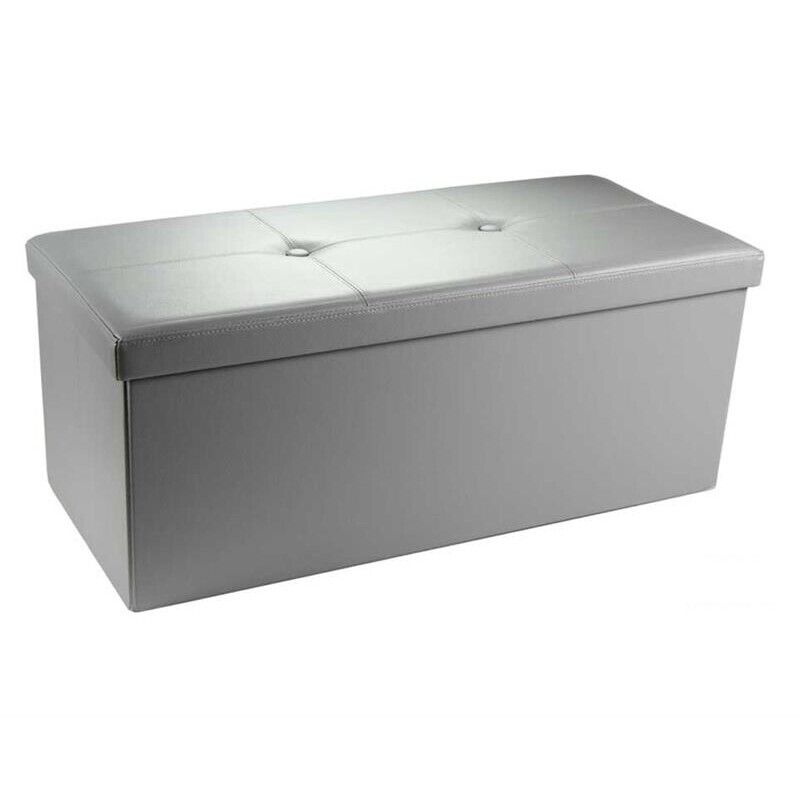 POUF CONTENITORE IMBOTTITO RETTANGOLARE 80X40 CM COLORE GRIGIO