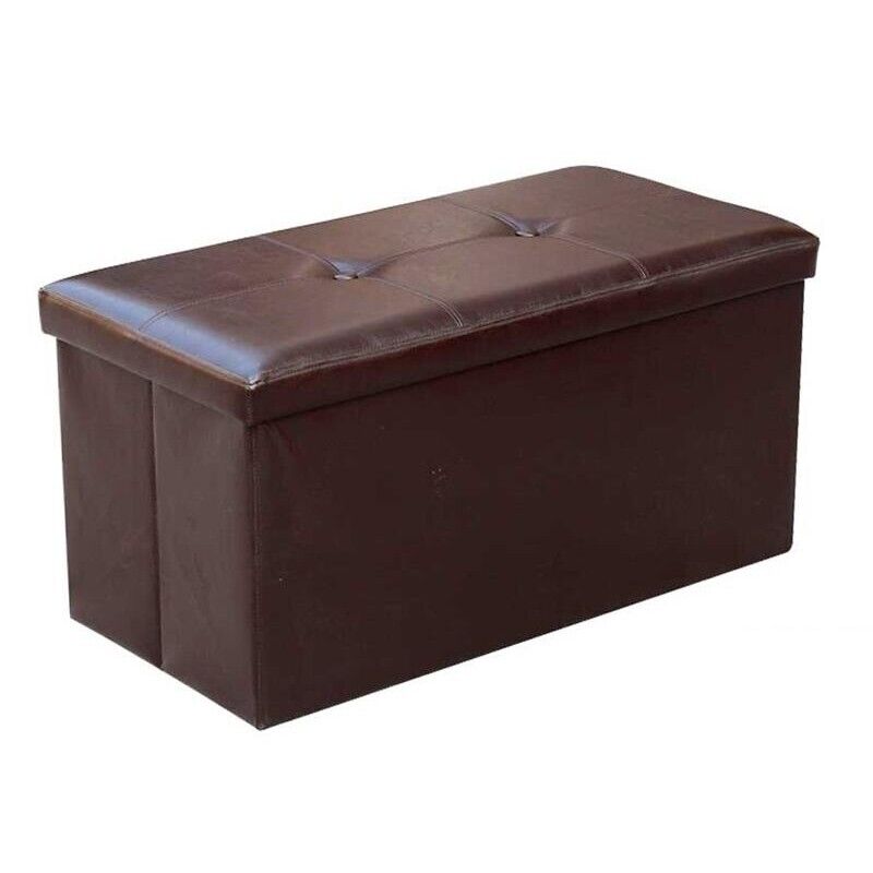 POUF CONTENITORE IMBOTTITO RETTANGOLARE 80X40 CM COLORE MARRONE