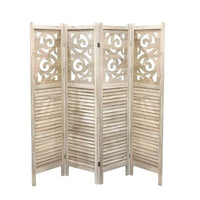 SEPARE CON 4 PANNELLI DA 40 CM IN LEGNO 160X170 CM COLORE NATURALE