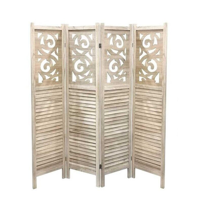 SEPARE CON 4 PANNELLI DA 40 CM IN LEGNO 160X170 CM COLORE NATURALE