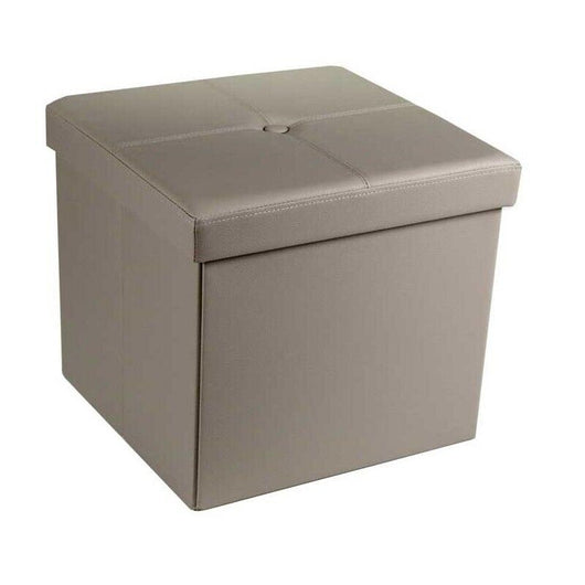 POUF CONTENITORE IMBOTTITO QUADRATO 40X40 CM COLORE TORTORA