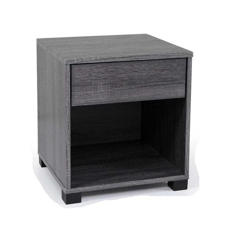 ERMES COMODINO CON CASSETTO E VANO 40X36X44 CM COLORE WENGÈ