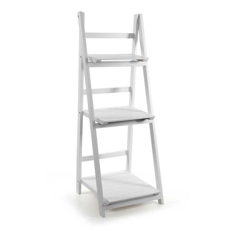 SCALA PORTA ASCIUGAMANI 41X38X110 CM IN LEGNO BIANCO A 3 RIPIANI