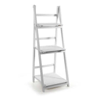 SCALA PORTA ASCIUGAMANI 41X38X110 CM IN LEGNO BIANCO A 3 RIPIANI