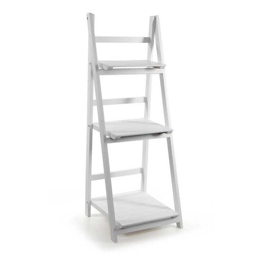 SCALA PORTA ASCIUGAMANI 41X38X110 CM IN LEGNO BIANCO A 3 RIPIANI