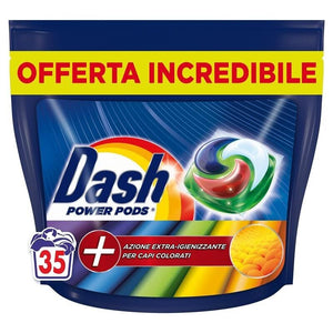 DASH PODS POWER DETERSIVO PER LAVATRICE DA 35 LAVAGGI COLORE E IGIENE