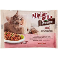 SET 3 CONFEZIONI MIGLIOR GATTO STERILIZED BOCCONCINI CARNE IN SALSA DA 4 X 85 GR
