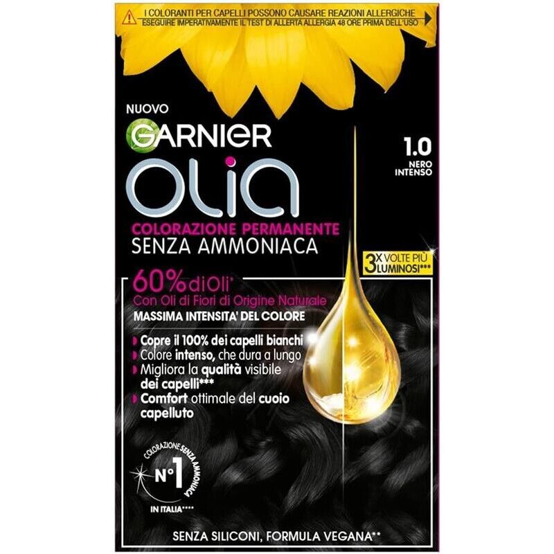 GARNIER OLIA TINTA PERMANENTE SENZA AMMONIACA 1.0 NERO INTENSO