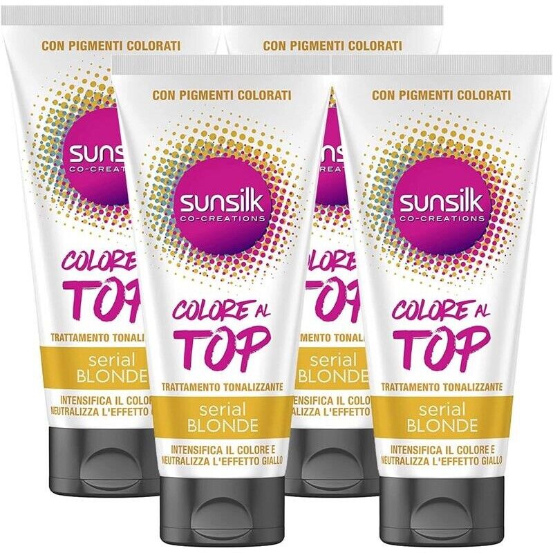 SET 4 SUNSILK TRATTAMENTO TONALIZZANTE COLORE AL TOP 180 ML SERIAL BLONDE