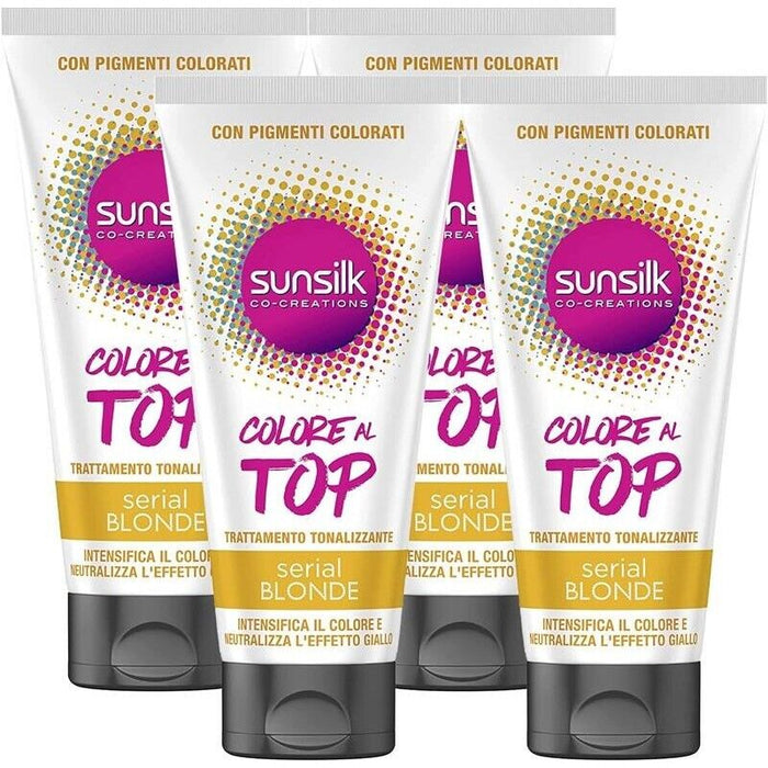 SET 4 SUNSILK TRATTAMENTO TONALIZZANTE COLORE AL TOP 180 ML SERIAL BLONDE