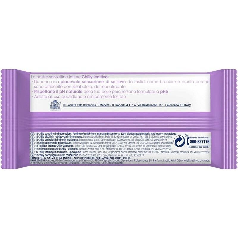 CHILLY SALVIETTE INTIME DETERGENTI DA 12 PZ LENITIVO