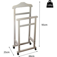 INDOSSATORE APPENDIABITI DA CAMERA PRATIC LEGNO DI FAGGIO GRIGIO 44 X 25 X 98 H