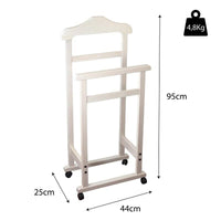 INDOSSATORE APPENDIABITI DA CAMERA PRATIC LEGNO DI FAGGIO BIANCO 44 X 25 X 98 H